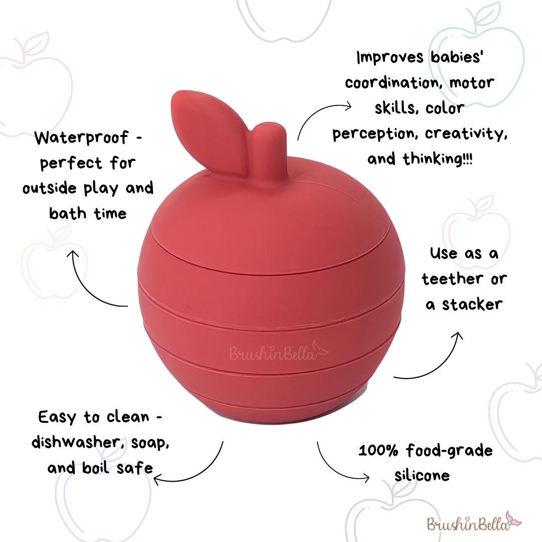 BrushinBella Silicone Stackable Toys (Watermelon/Apple)