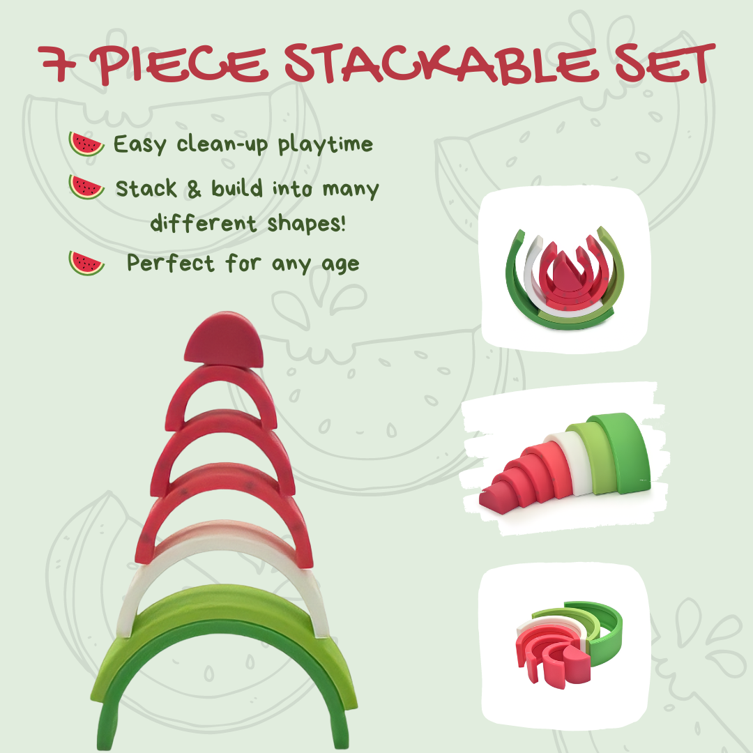 BrushinBella Silicone Stackable Toys (Watermelon/Apple)
