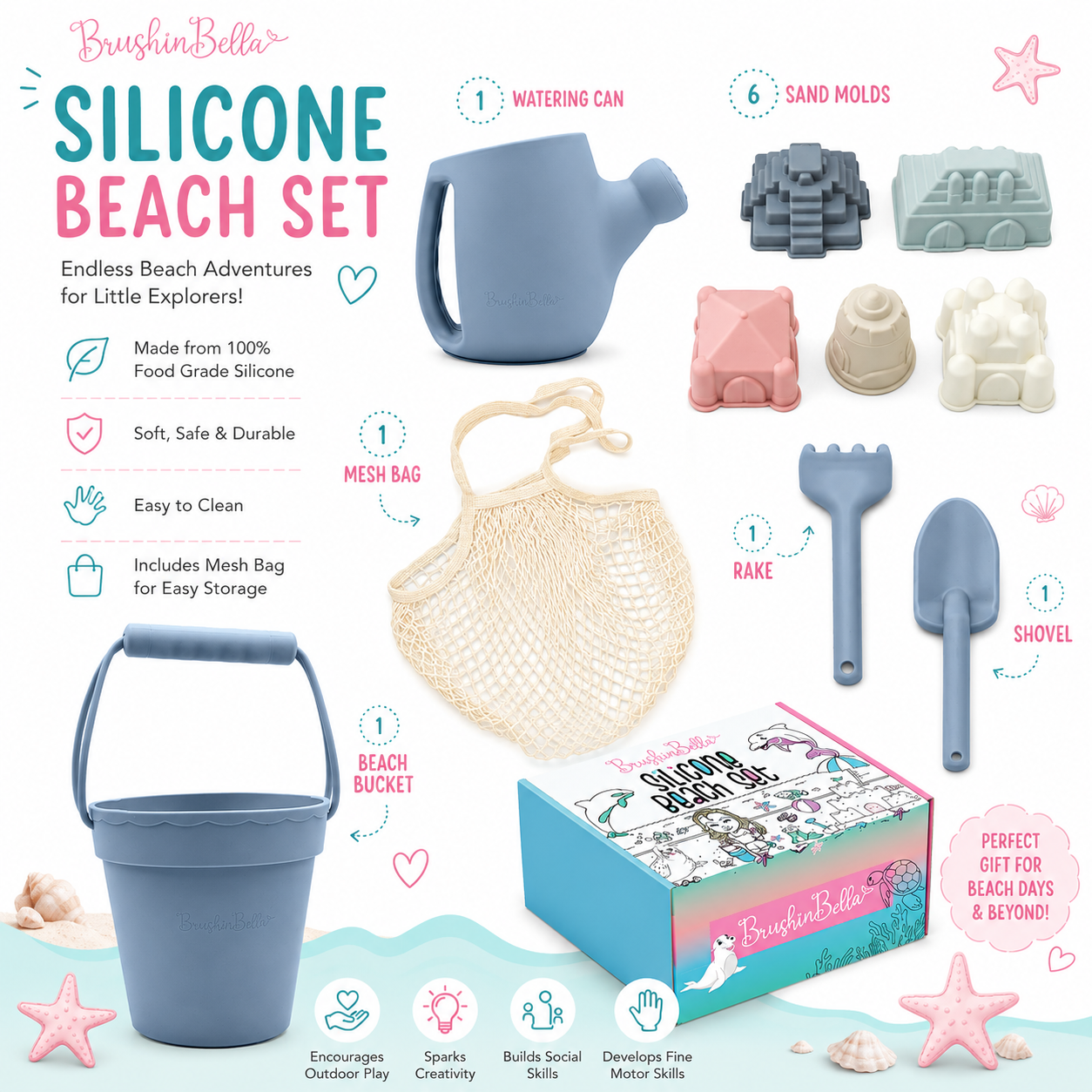 BrushinBella Silicone Beach Set