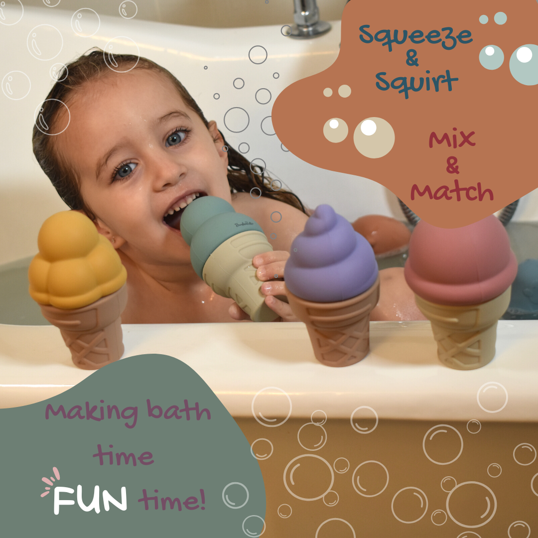 Bath Ice Cream Toy Press Interesting Maker Pressing Ice Cream Ma 並行輸入品 BrushinBella Silicone Bath Toy (Ice cream)