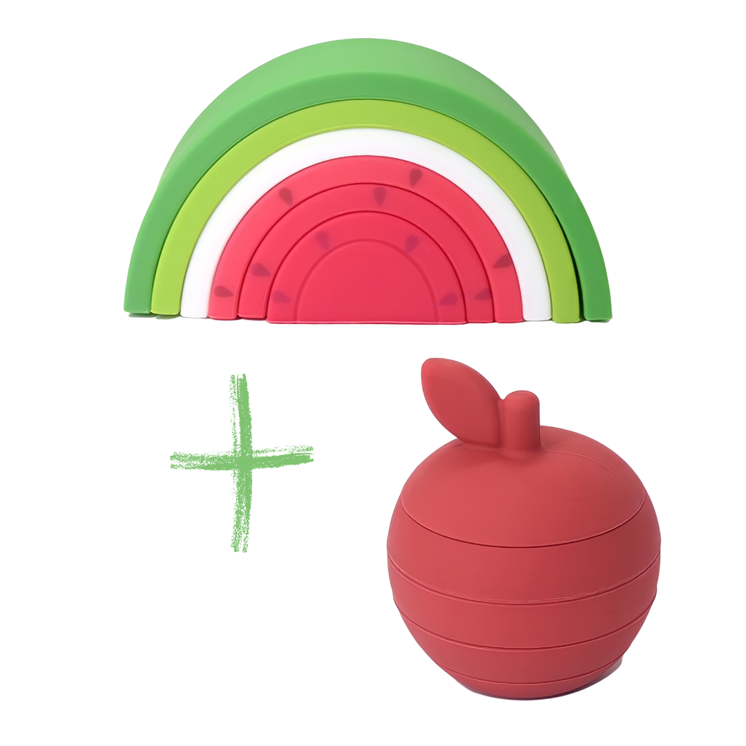 BrushinBella Silicone Stackable Toys (Watermelon/Apple)