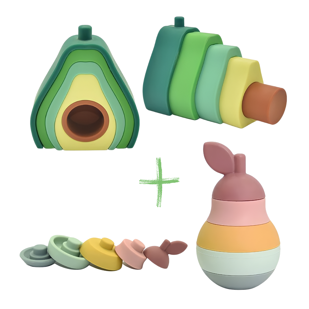 BrushinBella Silicone Stackable Toys (Avocado/Pear)