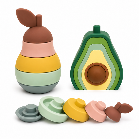 BrushinBella Silicone Stackable Toys (Avocado/Pear)