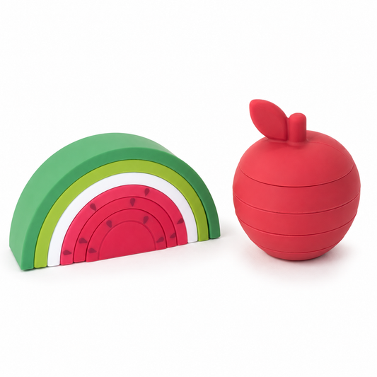 BrushinBella Silicone Stackable Toys (Watermelon/Apple)